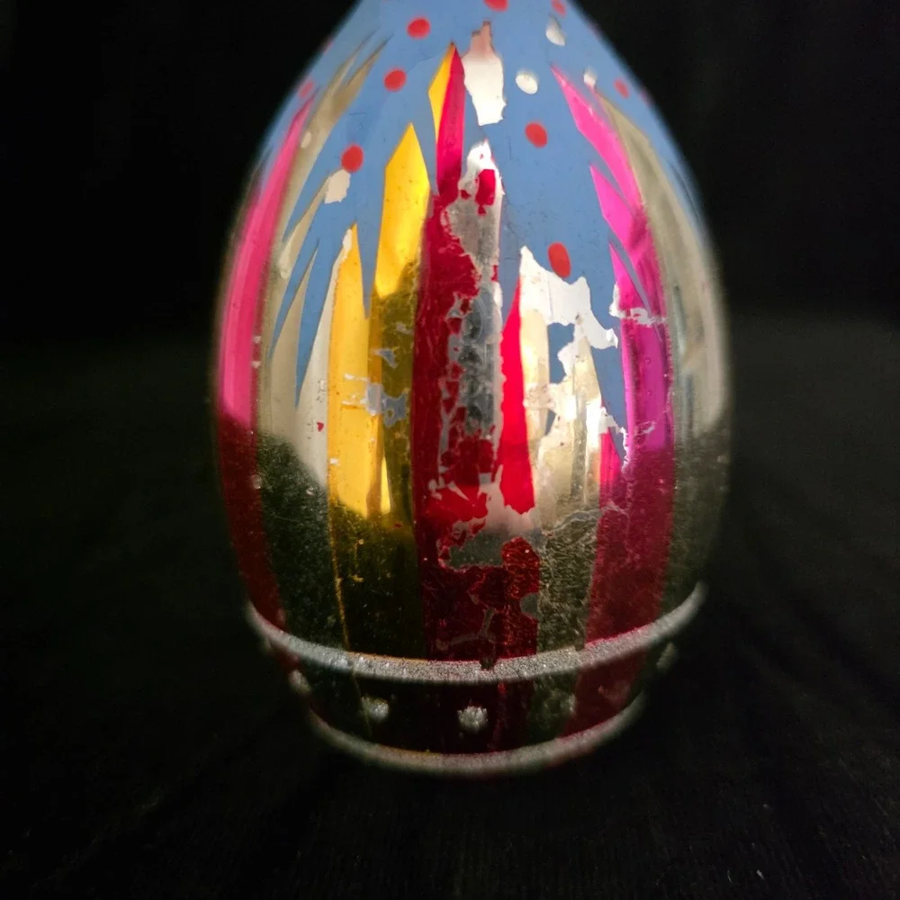 VTG De Carlini ?? Polish ?? Matryoshka Doll Hand Blown Glass Christmas Ornament